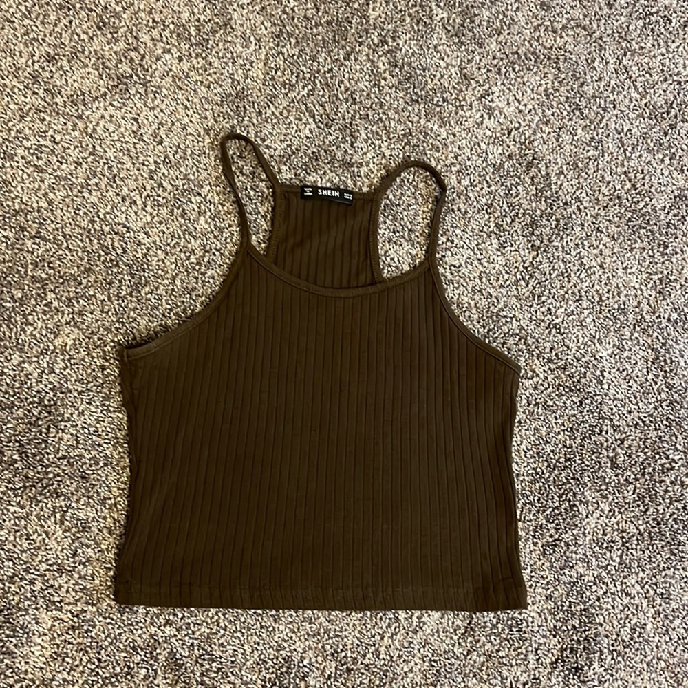 SHEIN Cropped Dark Green Tank Top